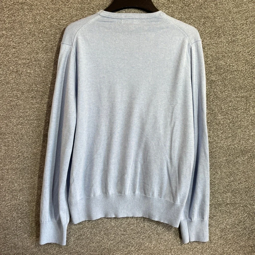 Banana Republic Sweater Blue Mens M Luxury Blend Silk Cotton Cashmere V-Neck